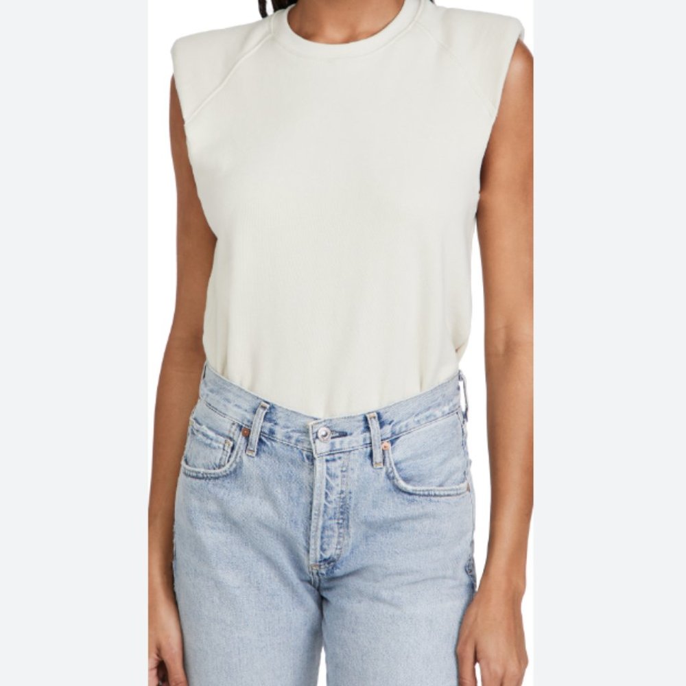 Jonathan Simkhai Channing Terry Sweatshirt Sleeveless Thong Bodysuit